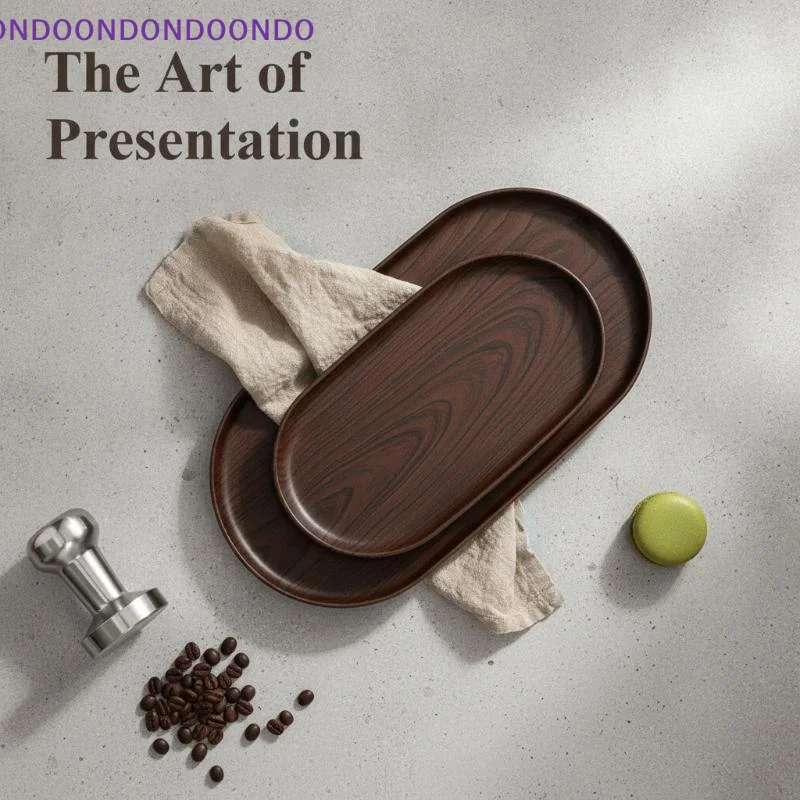 Walnut Wood Grain Oval Serving Tray Eco Friendly Material Platter for Cake Snack Dessert Wedding Party Banquet Use