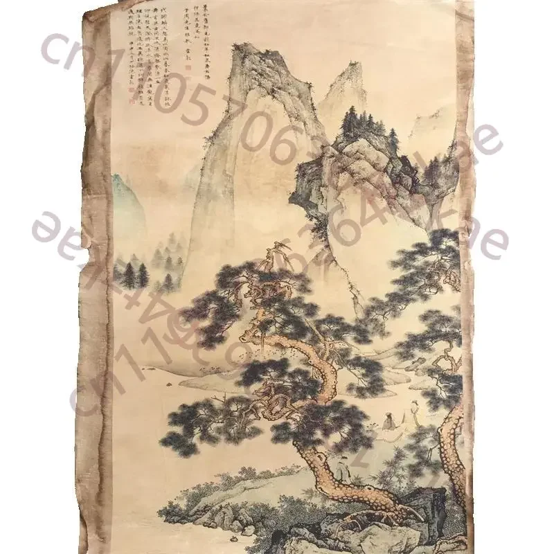 China Old Scroll Painter's Rice Paper Wall Art Slice Chen Shaomei's Landscape Painting  Traditional Asian Decor