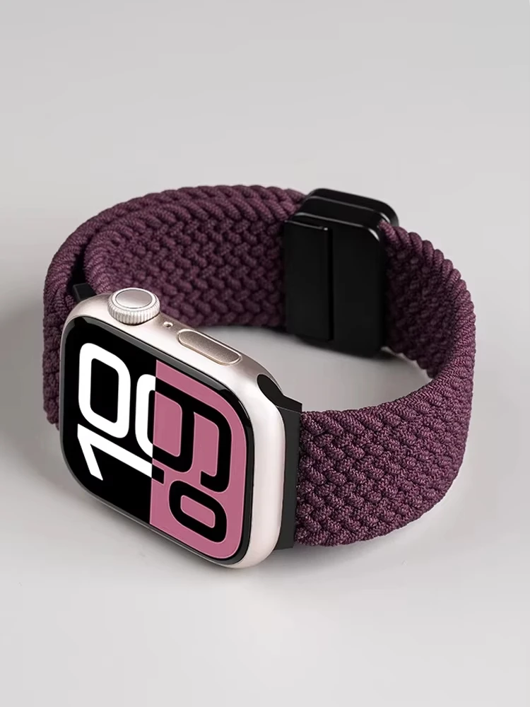 Pulseira trançada para apple watch band 10 7 6 46mm 38mm pulseira iwatch série 5 8 9 se ultra 2 40mm 45mm 44mm 49mm 42mm 41mm bandas