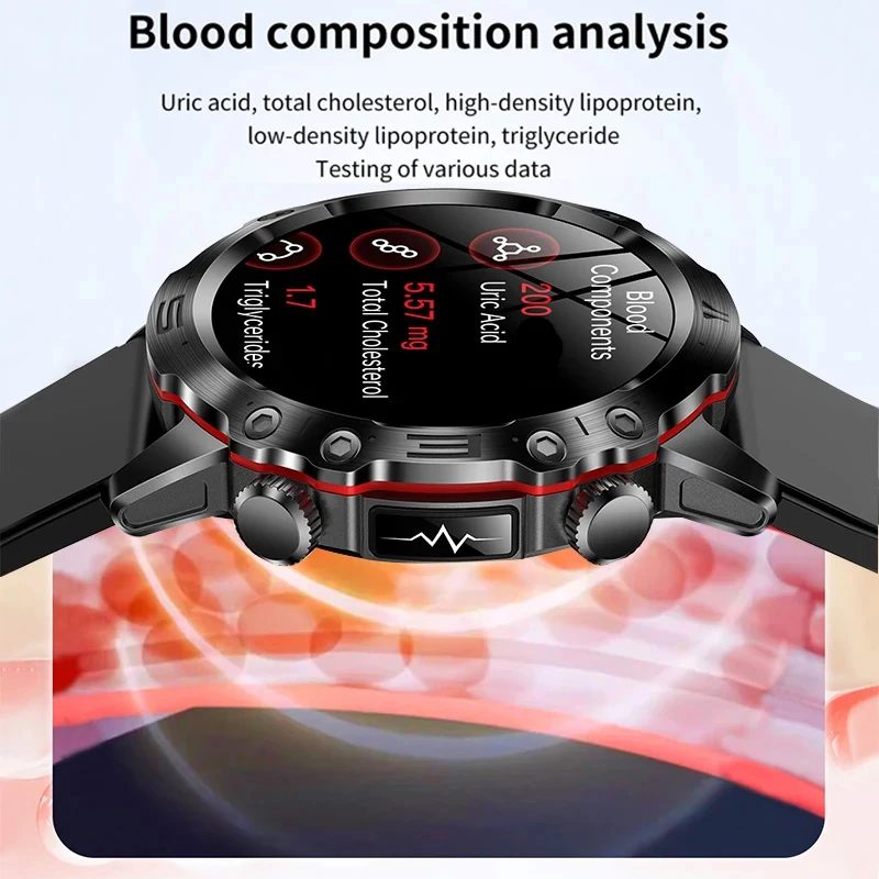 Popolare Nuovi Uomini Ms.Smart Watch AMOLED ECG + PPG Lipidi nel sangue Acido urico Fitness Tracker Orologio Frequenza cardiaca Chiamata Bluetooth Smart Watch