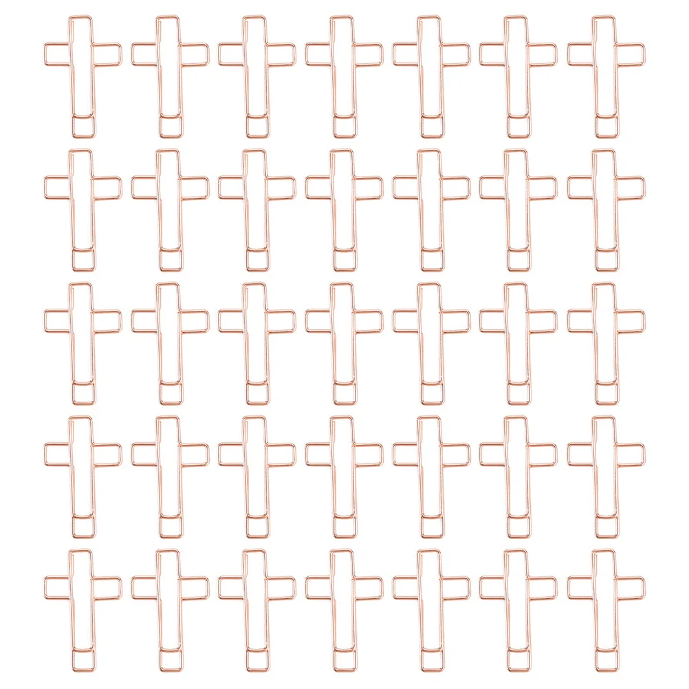 

60pcs Book Clips Metal Paperclips Strong Clamping Force For Office School Cross Shaped Small Pins Bible Verse Cards