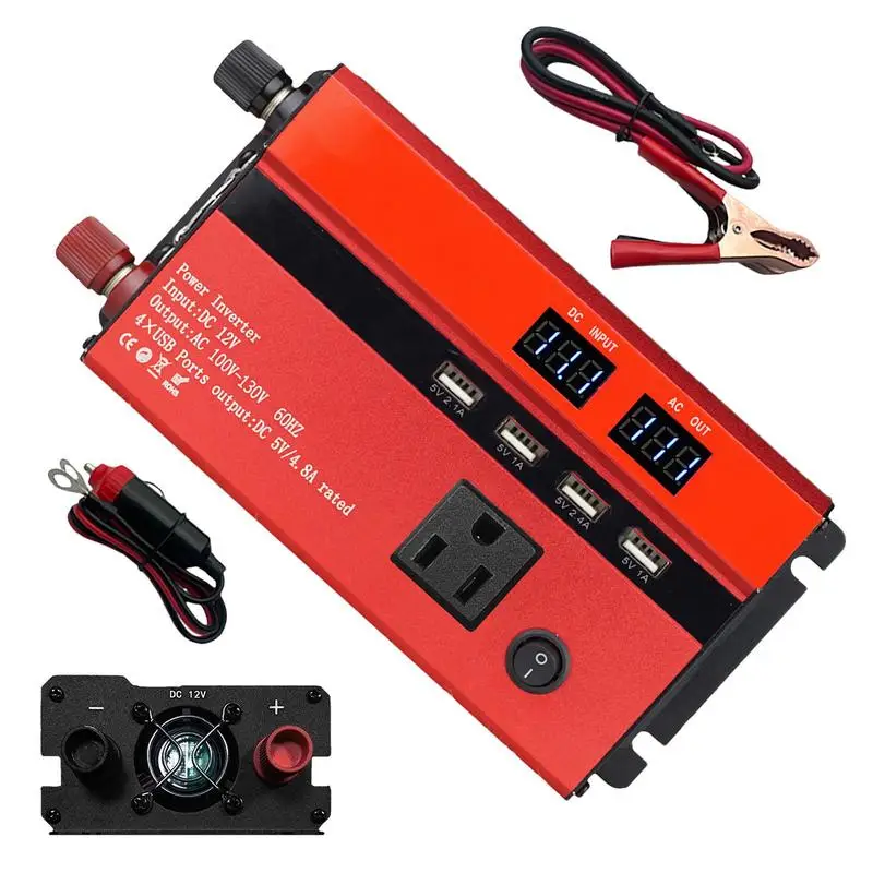 

12V Power Inverter DC 12V To AC 110V Converter 3000W Power Inverters For Vehicles Fast Charging Car Adapter With Multiple