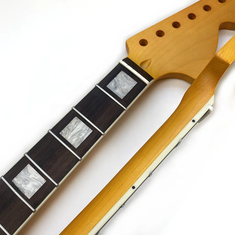 Hooqu 22-ладовый атласный кленовый гриф для электрогитары ST, гриф для электрогитары с большой головкой и белой переплетом