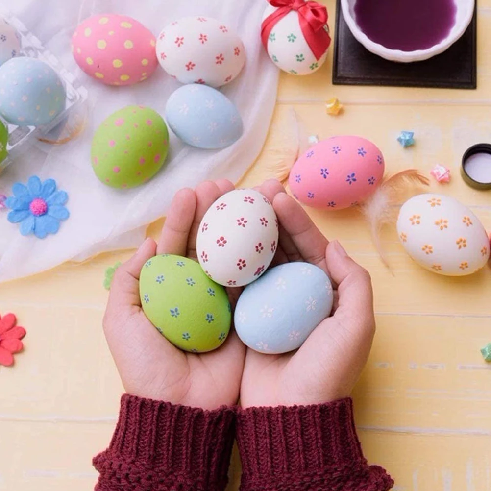 ชุดงานฝีมือไข่ไม้เปล่า 2 ชุด สำหรับเด็ก ระบายสีด้วยมือ ของตกแต่งไม้ ศิลปะสร้างสรรค์ เสริมสร้างทักษะการเรียนรู้ในวัยเริ่มต้น