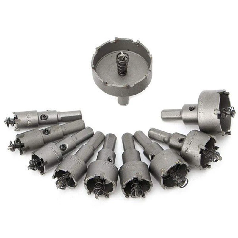 Alloy Stainless Steel Hole Saw Set 10-Piece Set Of High-Speed Steel Hole Drill Bits(16/18/20/22/25/26/28/30/40/50)Mm