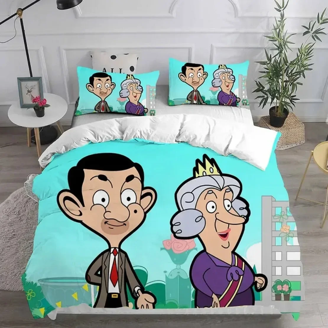 Animated Series Mr. Bean Bedding Sets Comforter Quilt Bed Cover Duvet Cover Pillow Case Sets Bedroom Decor