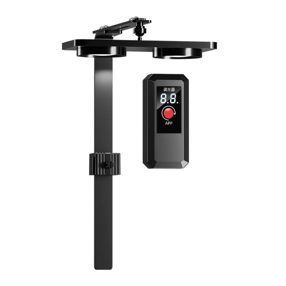 

Светодиодный светильник для аквариума с зажимом, 24/7 циклов, светильник для аквариума с приложением, алюминиевая лампа с двумя головками, 11 цветов для пресной воды, соленой воды