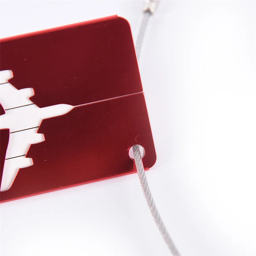 Aluminum Alloy Travel Luggage Tag Hanging Tag Suitcase Tag Plane With Name ID Cards Anti-lost Solid Color Travel Accessories