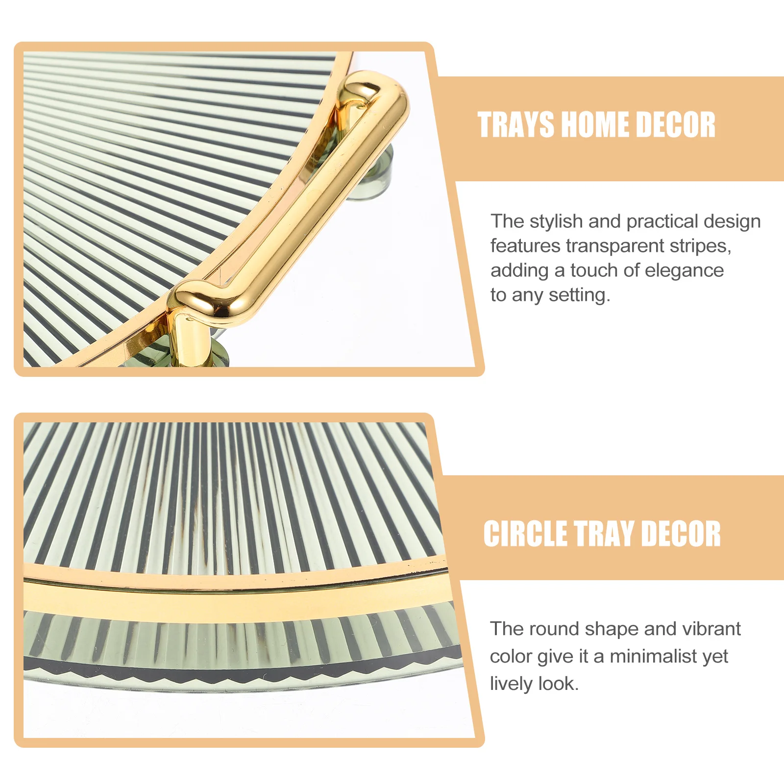 

Plastic Round Tray Minimalist Vibrant Color Smooth Surface for Serving Tea Cups Snacks Fruits Decorative Home Tray