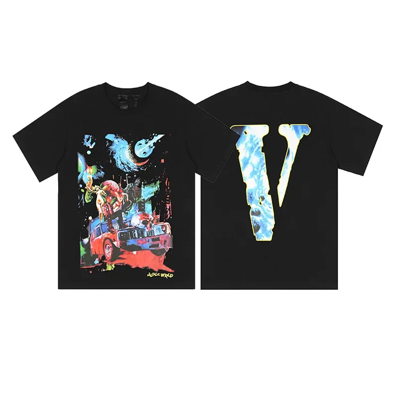 VLONE FOG Jerry Rap Group Character Printed Short Sleeve Hip Hop T-Shirt Tee Street Style Trendy European And American Brand