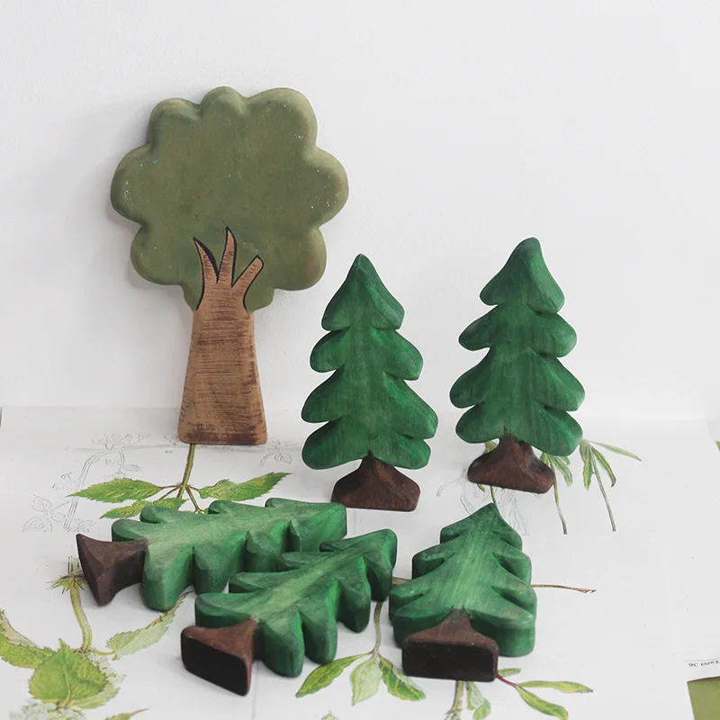 1/5pcs Wooden Christmas Tree Decor Desktop Ornament Window Display Office Gift Mini Pine Decoration Home Decoration