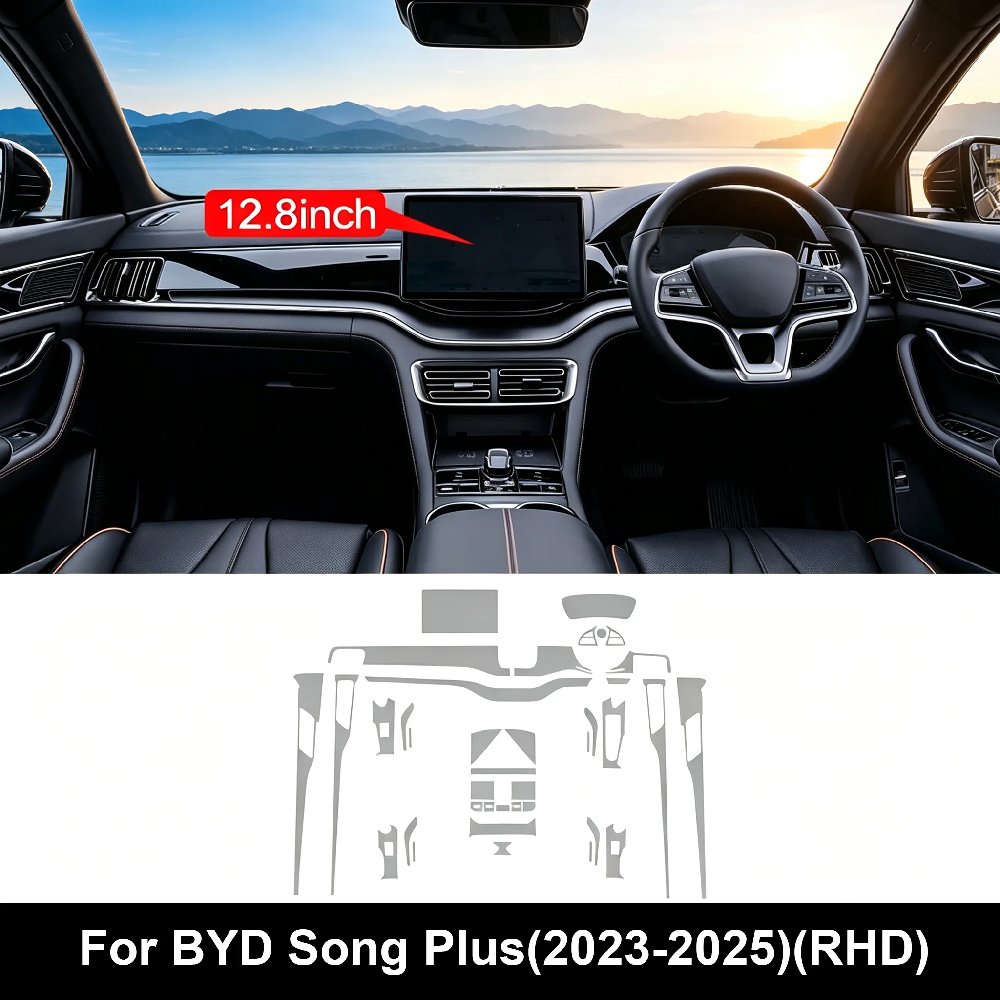 Für BYD Seal U Sealion 6 Song Plus DM-i EV 2021-2025 Auto Transparente TPU-Schutzfolie für Navigationsbildschirm PPF Kratzfest – Detail 7