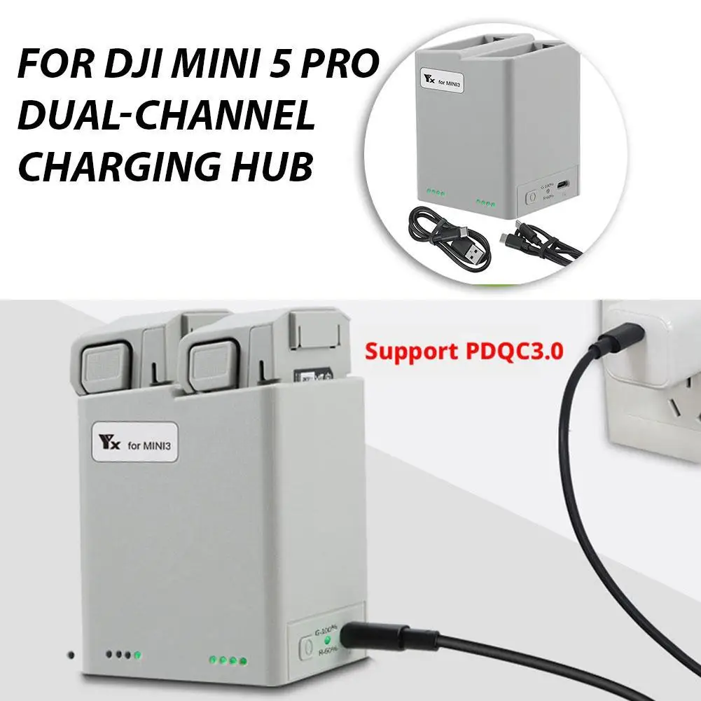 Two-way Digital Display Charging Hub Battery Intelligent Charger for DJI Mini 4 Pro/Mini 3 Pro Charging Butler Power Bank Drone