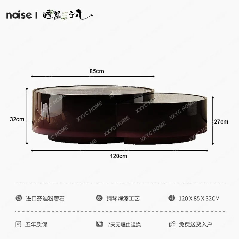 Living room Italian light luxury high sense minimalist bright luxury stone coffee table