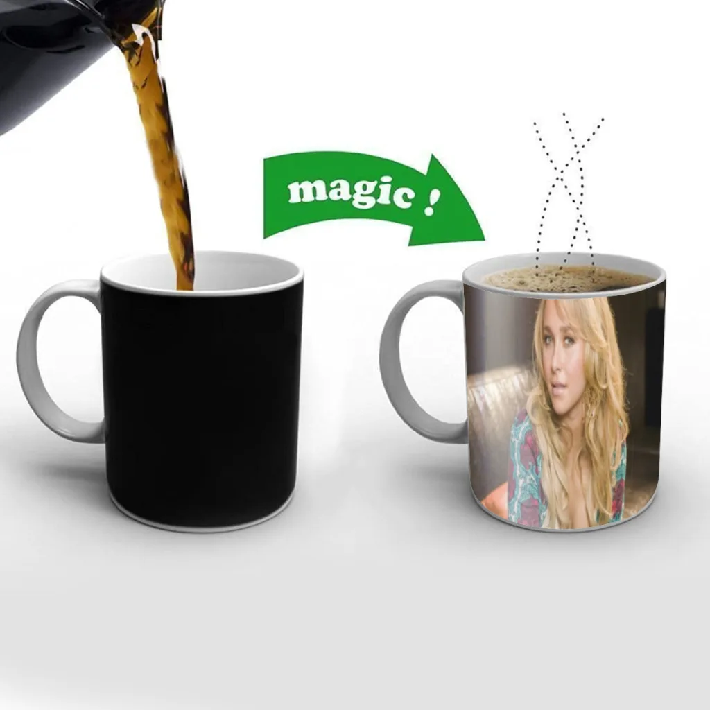 Hayden Leslie Panettiere Coffee Mugs Creativ Color Changing Milk Tea Cup Ceramic Magic Heat Sensitive Mug Gifts