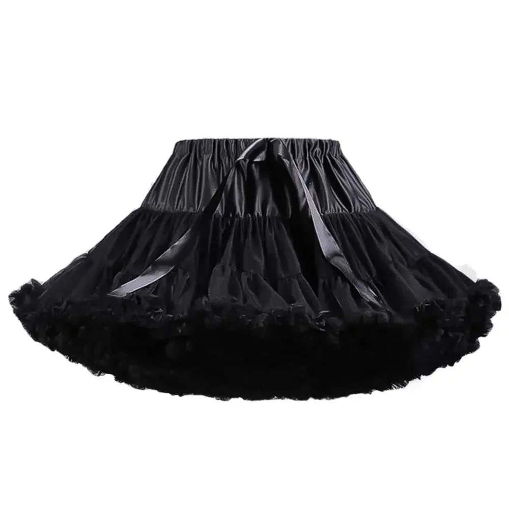 Romantic New Design Women's Petticoats Puffy Tutu Skirts Elastic Waist Multi-Layer Tulle Skirt 40CM