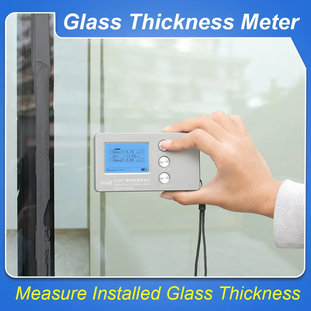 Custom LS201 Installed Window Digital Glass Thickness Measure Tools Laser Glass Thickness Meter