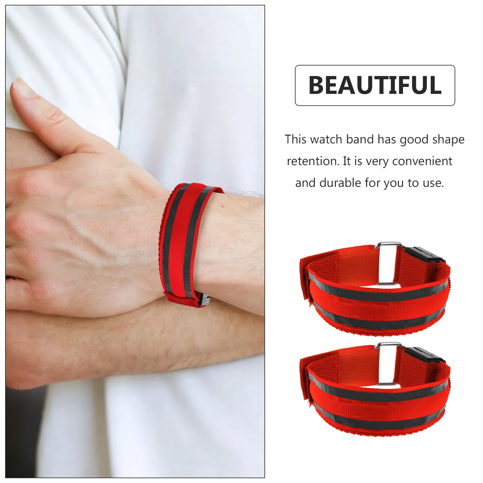 2 قطعة Led توهج سوار وامض الذراع معصمه ليلا تشغيل الرياضة في الهواء الطلق ضوء السلامة مضيئة شارة عاكسة الجري