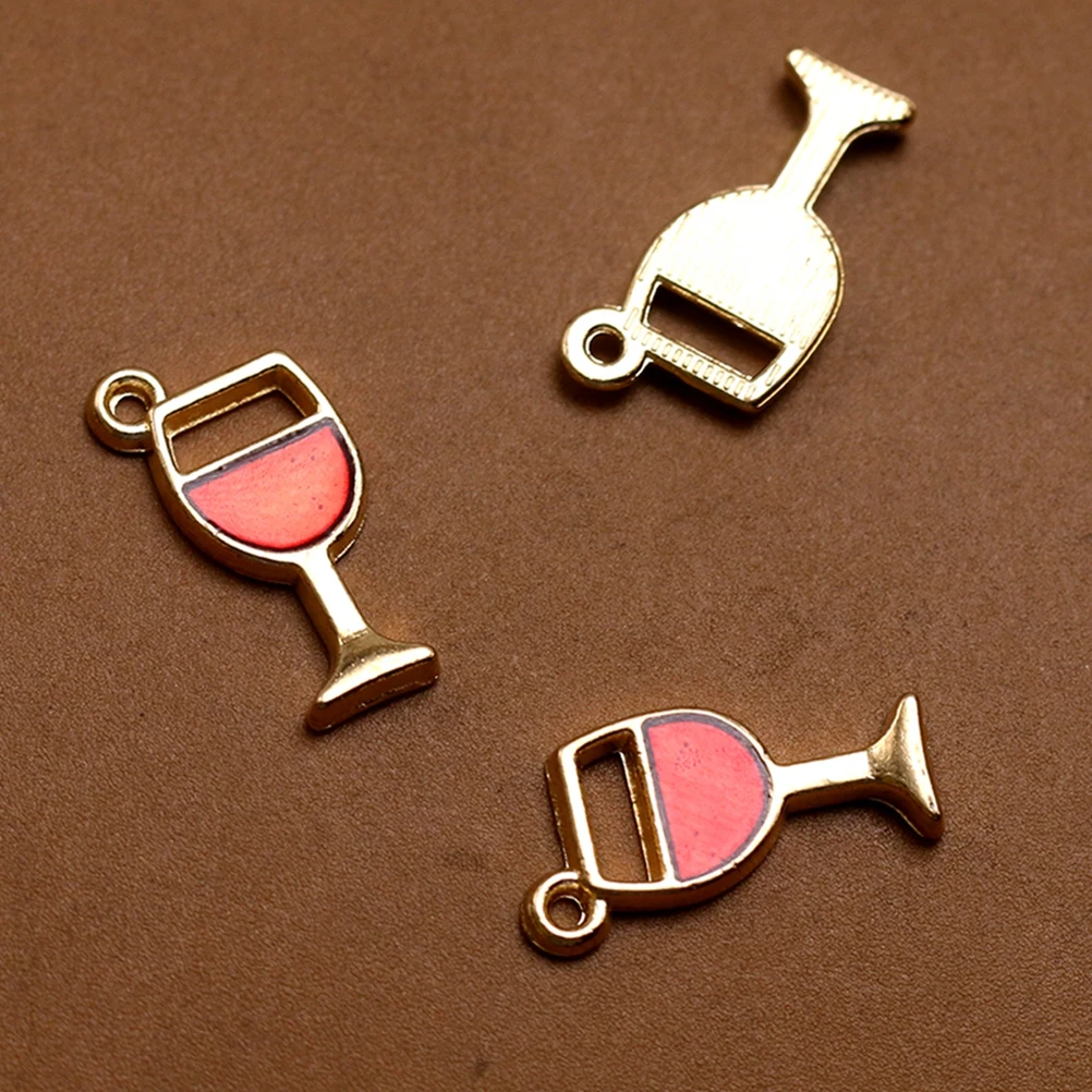 

20Pcs Alloy Pendant Charm Set Red Wine Goblet Jewelry Craft for Necklaces and Bracelets