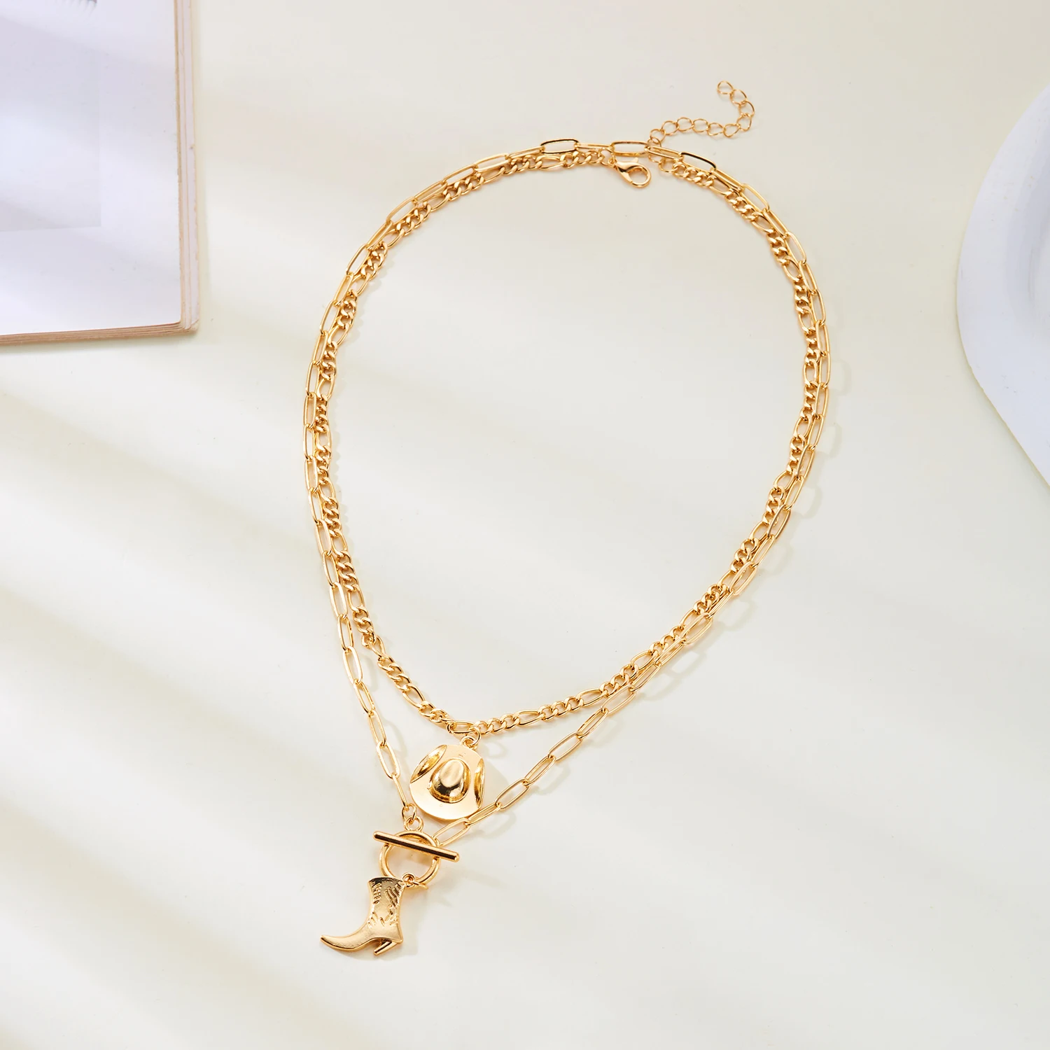 Vintage Blaue Stein Perlen Choker Halsketten Set für Frauen Böhmen Geometrie Bull Kopf Anhänger Halsketten Party Schmuck Geschenke – Detail 5