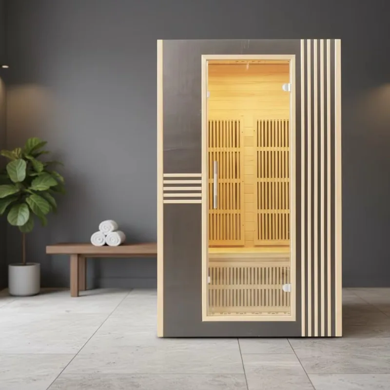 Electric sauna blanket, infrared heater, double sauna room with control panel, dry heater and therapeutic lamp.