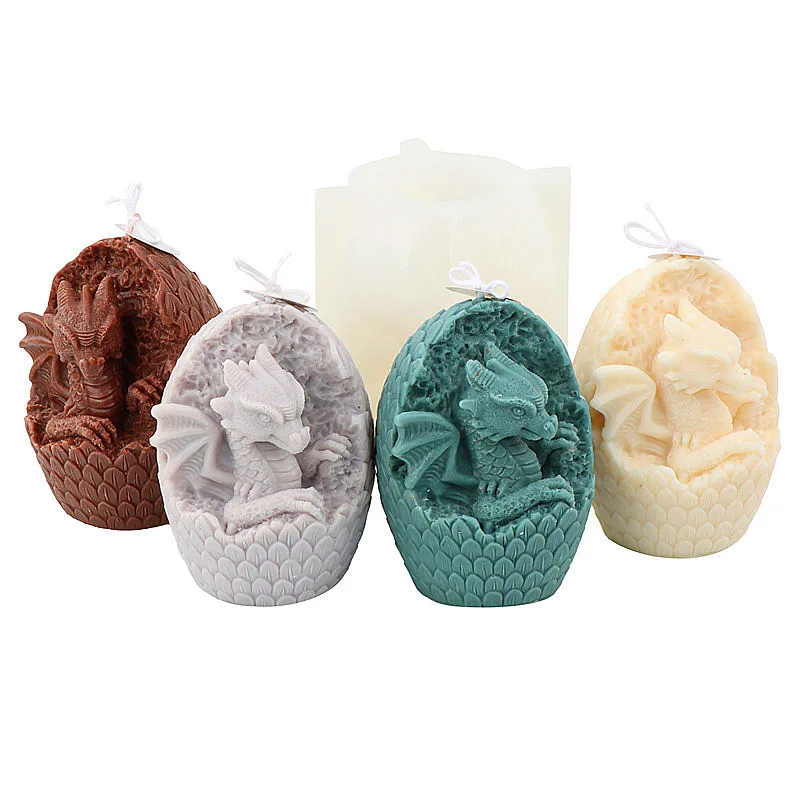 

3D Dinosaur Egg Candle Mold Silicone Dragon Baby Wings Broken Shell DIY Aromatherapy Plaster Mold Cake Decoration Handmade Gifts