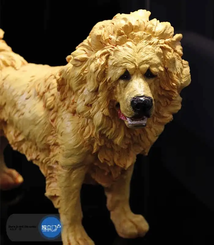 Ultra-realistic simulation series Oriental god dog Tibetan mastiff imported resin dog ornament, town house villa office gift