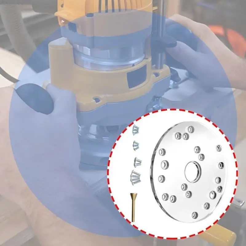 E5BE Transparent Acrylic Router Base Plate Precise Router Accessory For Woodworking