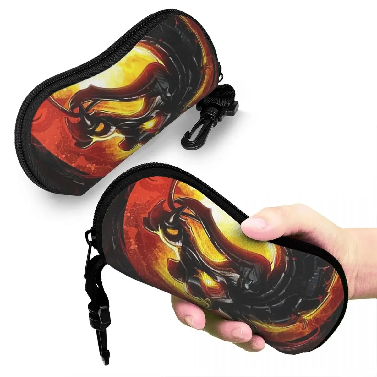 

Mortal Kombat Shell Glasses Case Protective Sunglasses Box Women Men Soft Eyeglass Bag Pouch