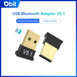 DBIT 5.1 Bluetooth Adapter USB Bluetooth Receiver Win8/8.1/10/11 Driver-Free Support Multiple Devices Simultaneous Connection