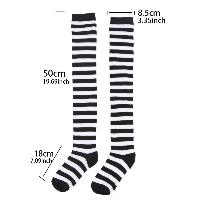 Striped Christmas Stockings Cosplay Party Socks Over Knee Length JK Women Girls High Socks Multi-color Students Cute Hosiery