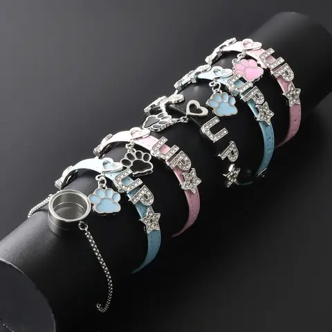 1Pc Korean Enamel Cute Dog Footprint Y2K Gril Wide Bracelet Cute Punk Rhinestones Cool Pentagram Party Club браслет Jewelry