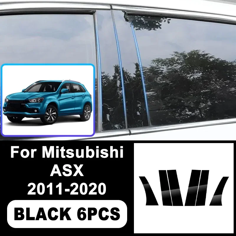 

For Mitsubishi ASX 2011-2020 B/C Pillar Stickers - PC Window Decorative Trim for Middle Pillar,Car Exterior Accessories 2012