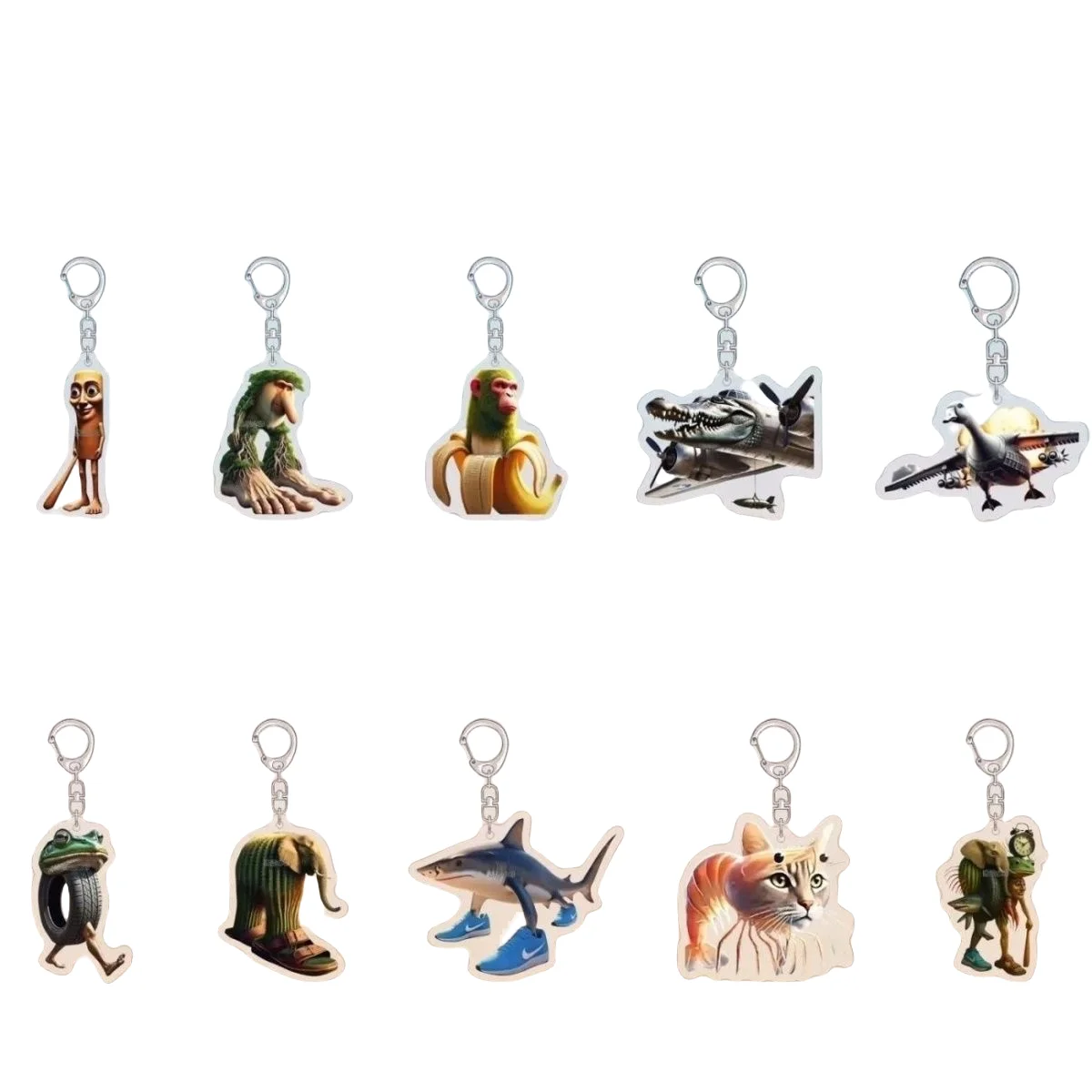 منتج جديد سلسلة مفاتيح أكريليك لطيفة من سلسلة شان هاي جينغ الأجنبية مع تصميم كرتوني فريد، دعامة وقلادة عملية