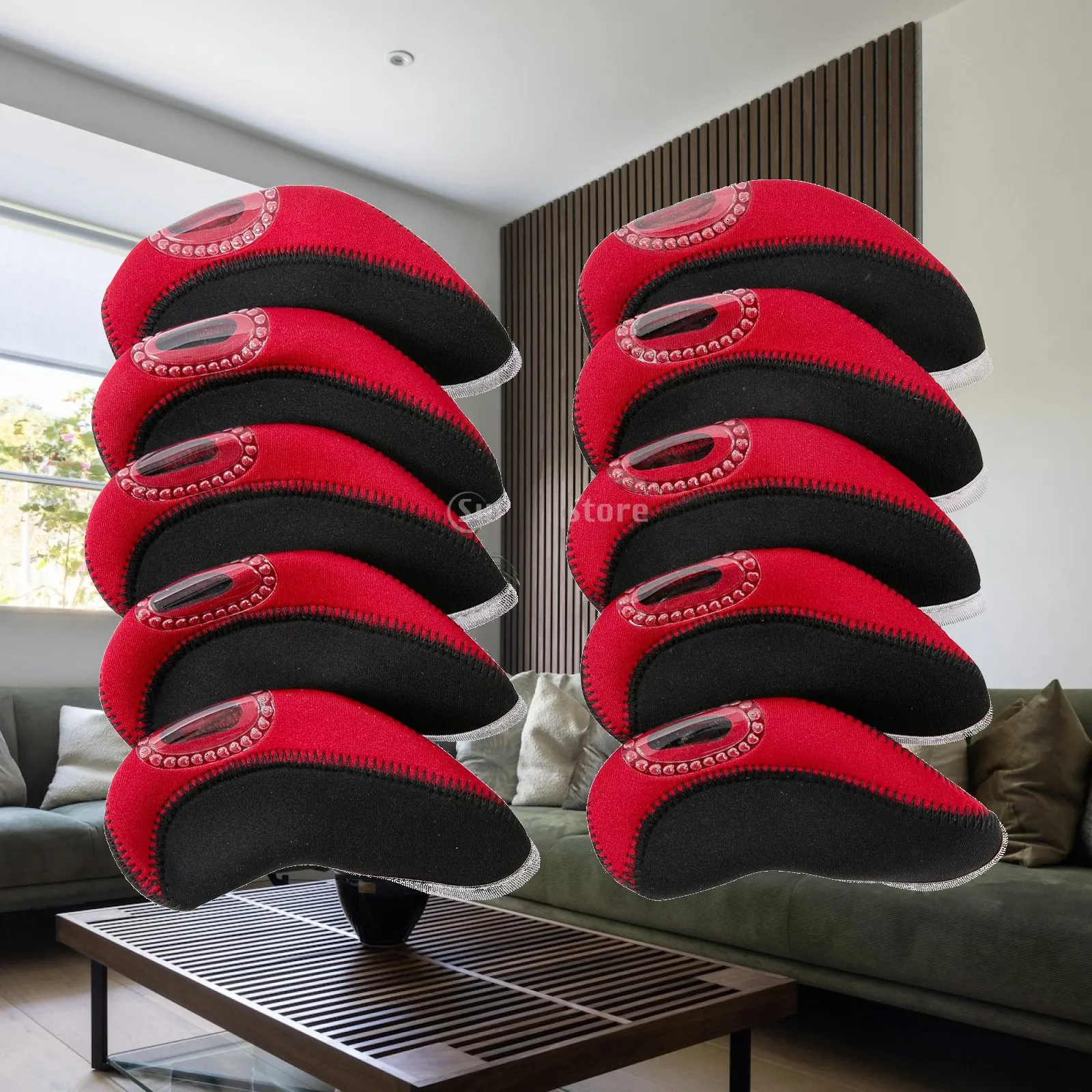Golf Iron Head Cover Club Protect Neoprene Waterproof Barrel Headcovers Viewable Window for Men Women Outdoor Golf Practice