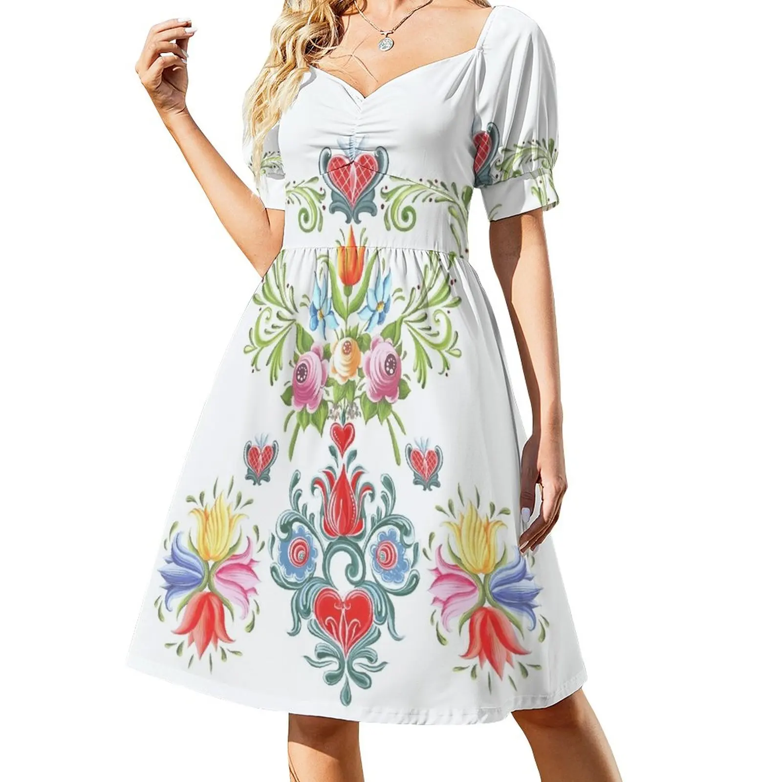 Midsummer Festival Flowers Garland Dress Women's summer long dress cocktail dresses Dress woman