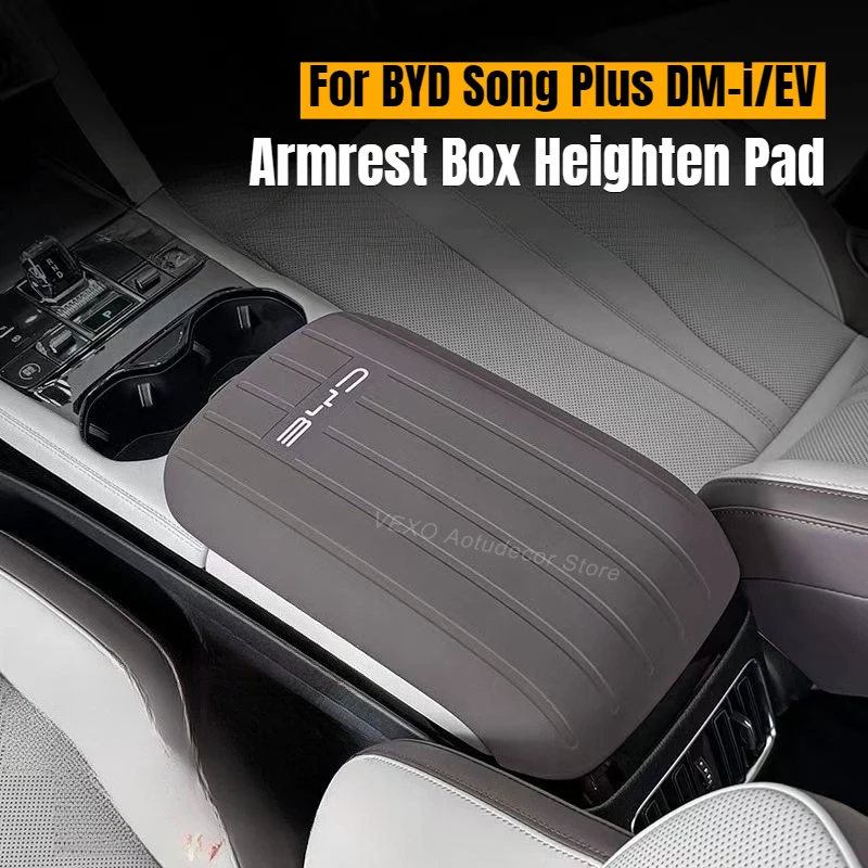 For BYD Song Plus DM-i EV 2021-2024 2025 Armrest Box Pad Silicone Center Console Wireless Charging Gear Shift Cover Accessories