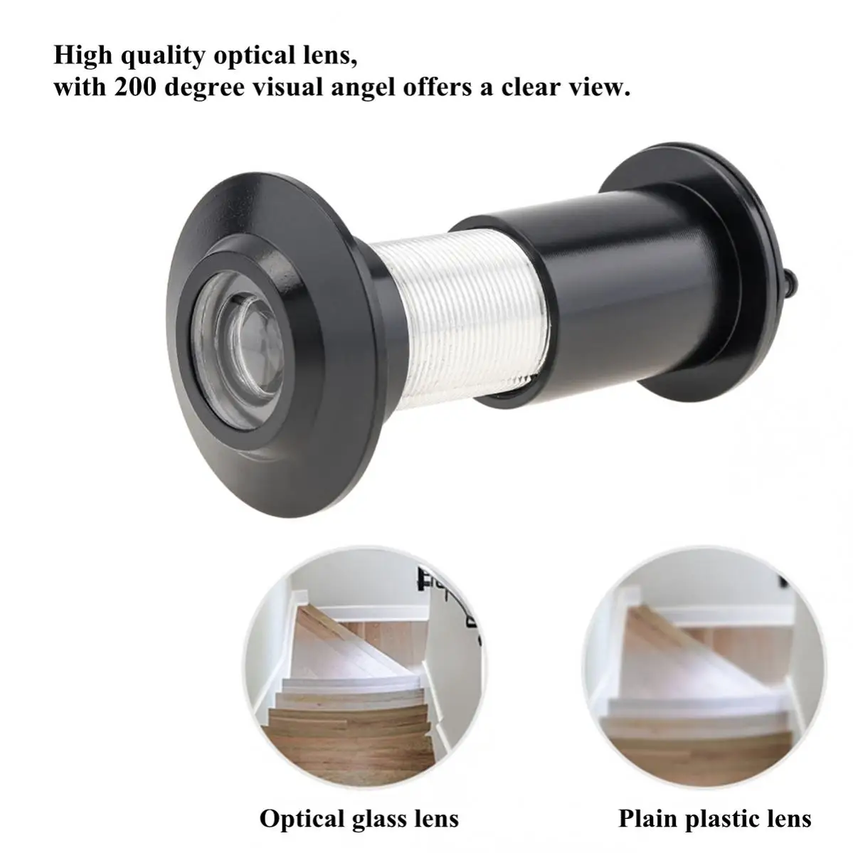 Alloy 200 Degree with Rotating Privacy Cover Door Viewer Peephole for Home Office Hotel 1.8inch to 3inch Doors Thickness Door