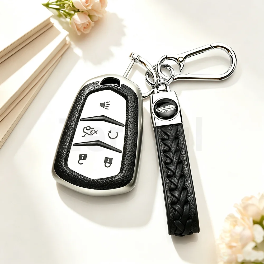 Leather TPU For Cadillac ATS-L XT4 CT6 CT6 PLUG-IN XTS XT5 XT6 SRX Car Case Cover Accessories Keyless Shell Fob Keychain Bag