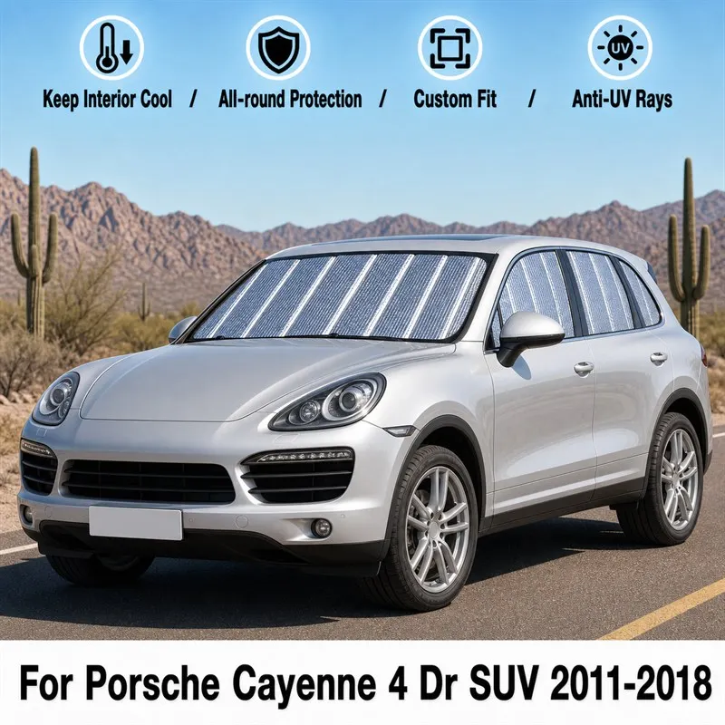

For Porsche Cayenne 4 Dr SUV 2011-2018 Full Set Car Window Sunshades UV Block Privacy Heat Insulated Foldable Car Curtain