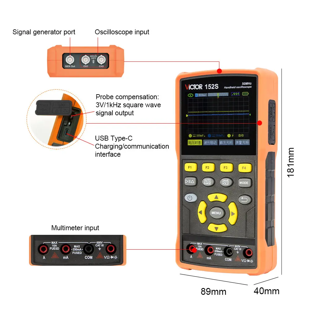 Victor 152S Oscilloscope Digital Multimeter Siginal Generator Capacitance Resistance Frequency Meter