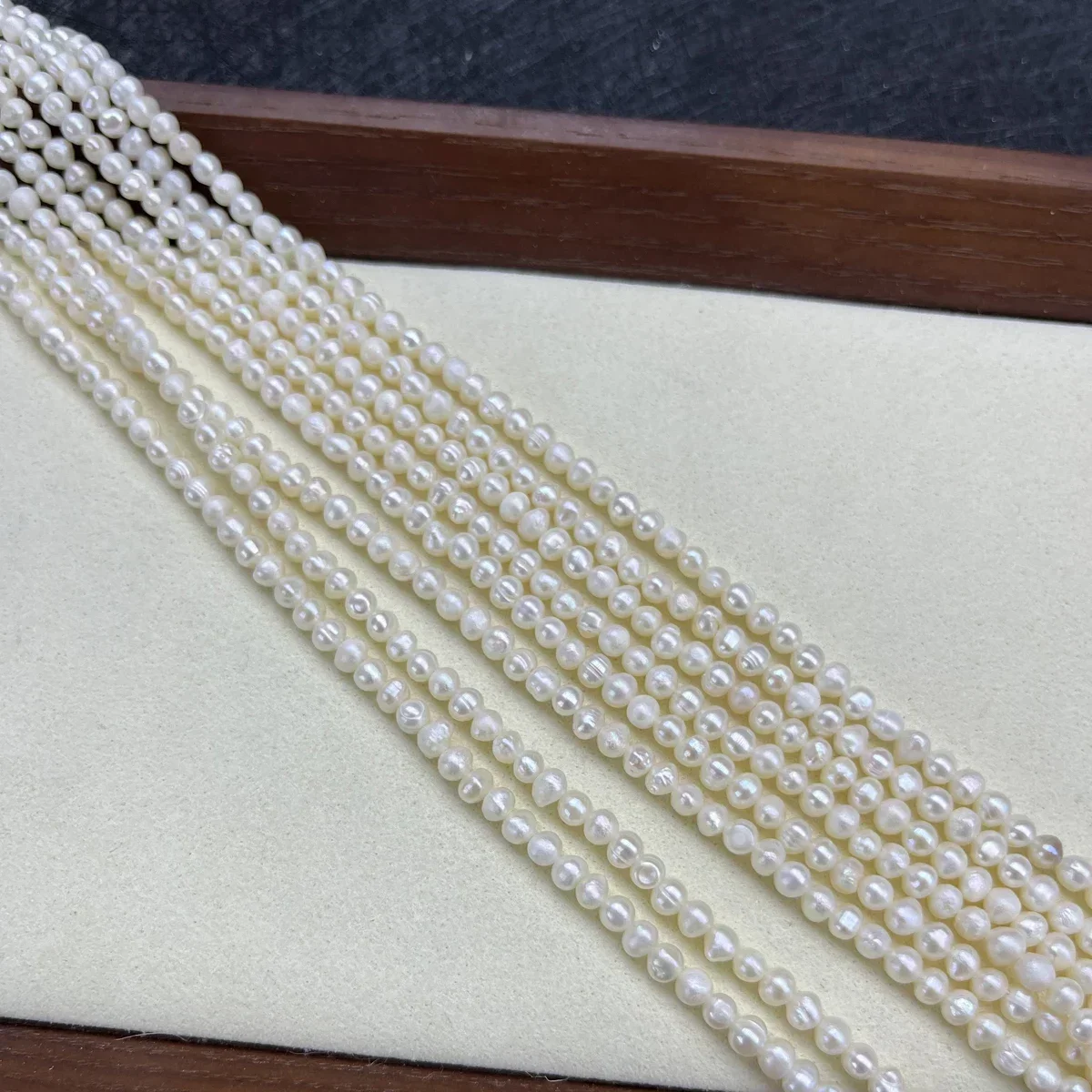 

3-4mm A Natural Freshwater Pearl Across Round Loose Bead Wholesale Fine Jewelry Make DIY Necklace Bracelet Women Wedding Gift