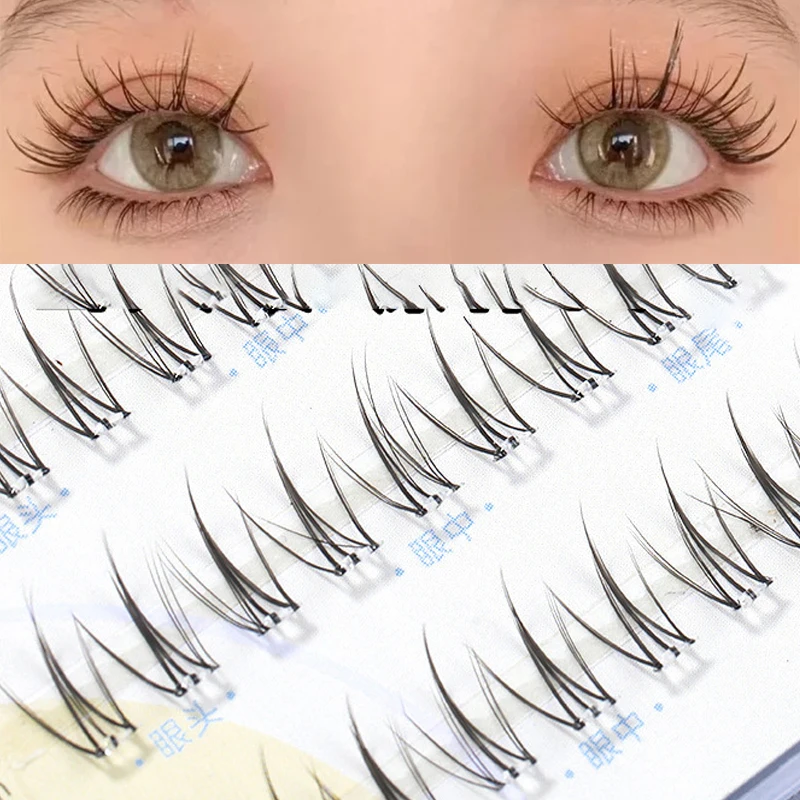 6 Rows False Eyelashes Clusters Manga Individual Lashes Extension Natural Wispy Self-adhesive Cluster Segmented Eyelashes Makeup