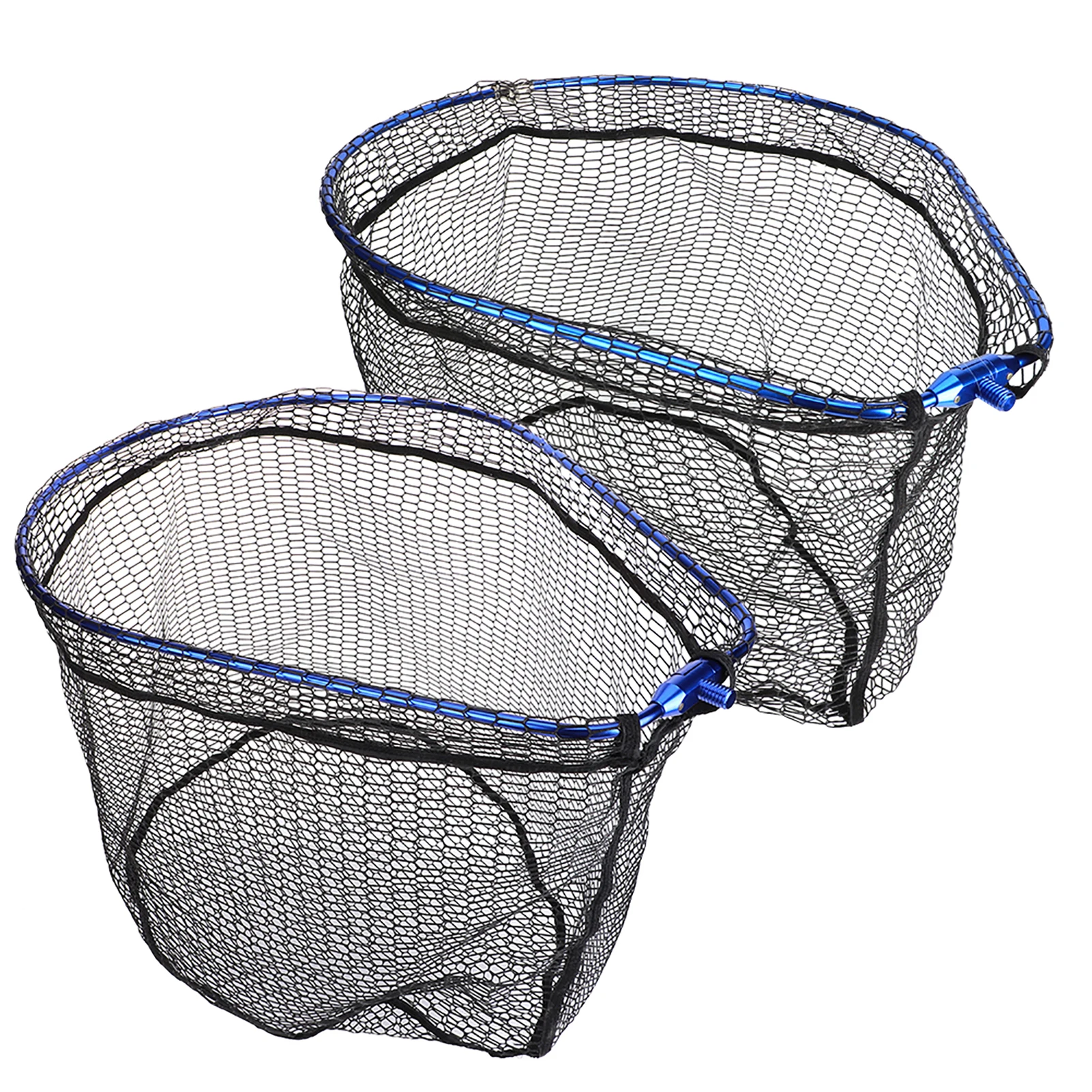 Foldable Fishing Landing Net Aluminium Alloy Fishing Mesh Net Large Folding Mesh 55x44cm Pear Shape Frame Diddle-Net Rock Mesh