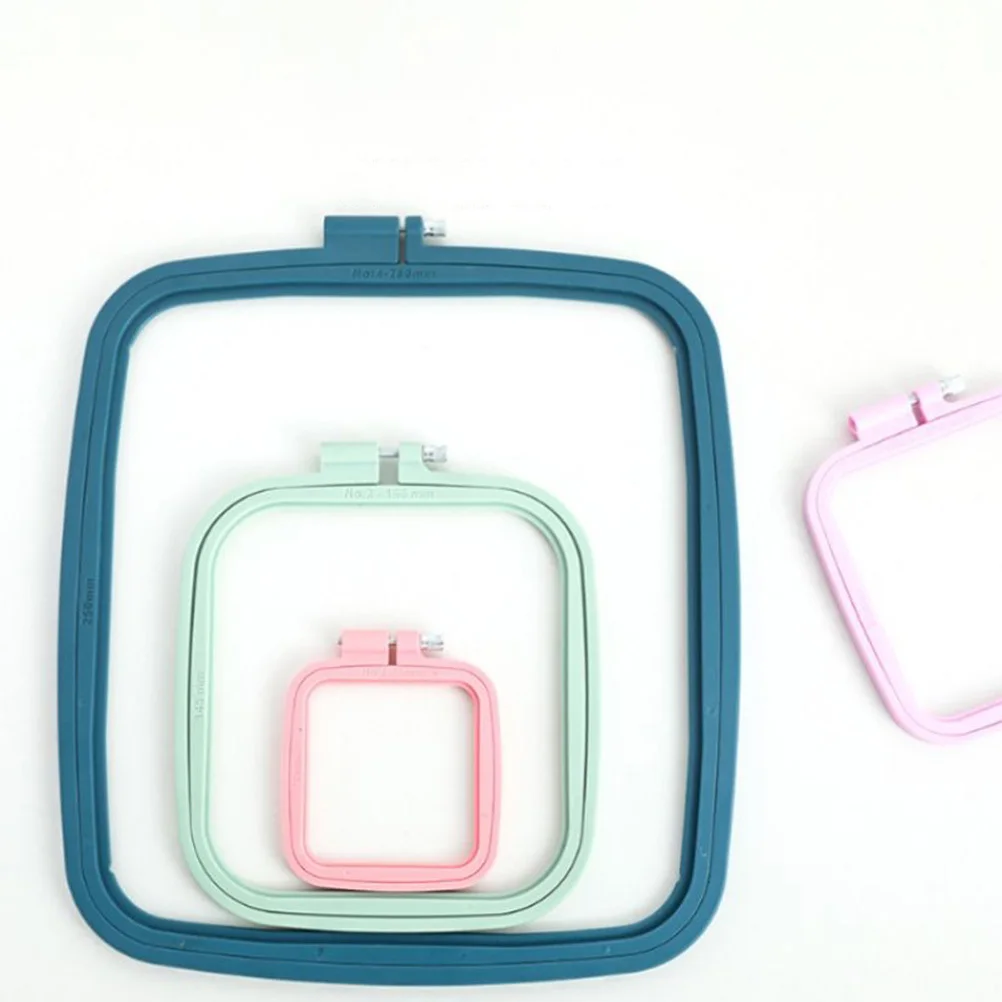 

3Pcs Embroidery Hoops Premium Plastic Durable Reusable Adjustable Stitching Circles for Cross Stitch Craft Sewing DIY