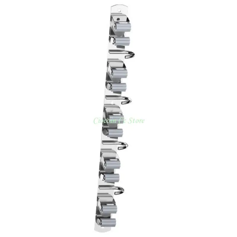 X90F 5 Clamp 4 Hook Metal Wall Hook Organizers For Bicycles Garden Tool Garage Storage Space Efficient Design