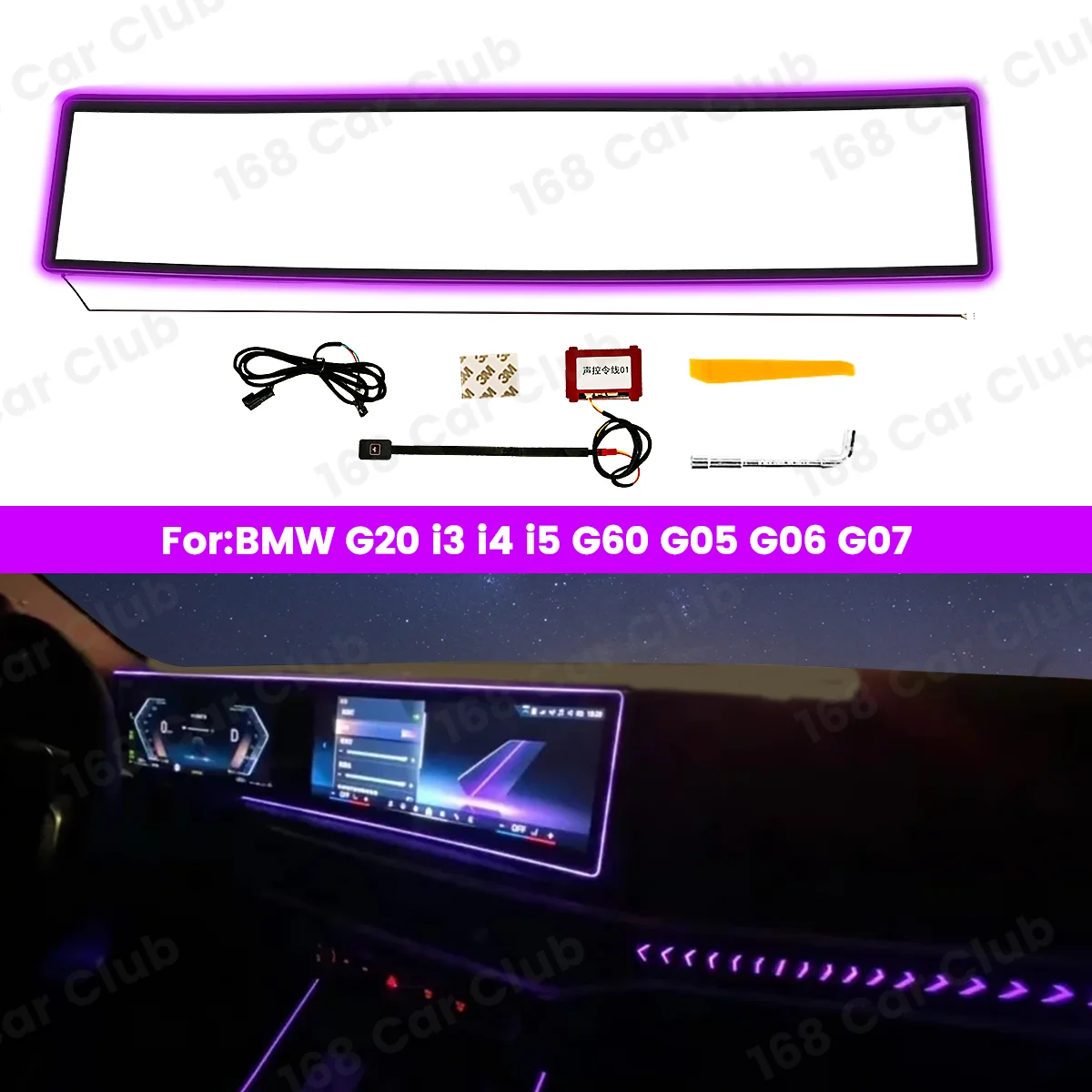 LED 11 Colours Ambient Light For BMW G20 G26 i3 i4 i5 G60 G05 X5 G06 X6 G07 X7 M3 M4 Non Destructive Installation Screen Light