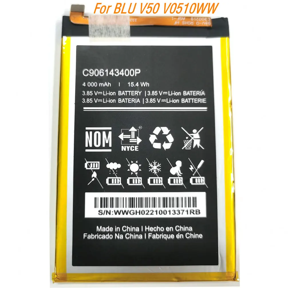 

Аккумулятор большой емкости 3,85 В 15,4 Втч C906143400P для мобильного телефона BLU V50 V0510WW