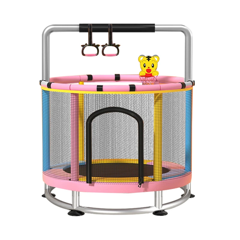 2026 Mini Kids Trampoline Thickened Sponge Family Children's Trampoline with Protective Net and Alloy Steel Bracketpromote sales