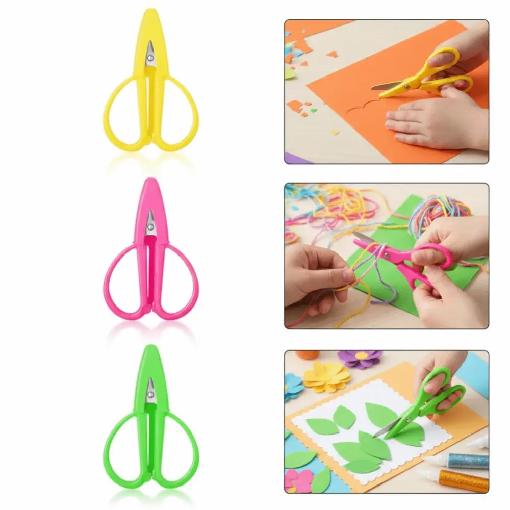 Mini Small Sharp Scissors Silicone Soft Handle Stainless Steel Tiny Detail Scissor Portable with Cover Cut Paper Tool